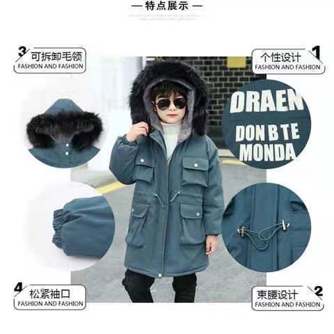 Áo Khoác Mùa đông Phiên Bản Hàn Quốc, Áo Phao Bé Trai Chống Rét Lót Lông Bên Trong Siêu ấm 2023