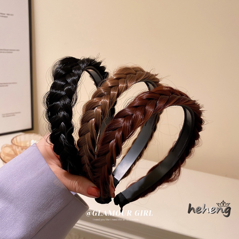 Băng Đô Bện Tóc Giả Màu Đỏ Phong Cách ma hua Jia 2022