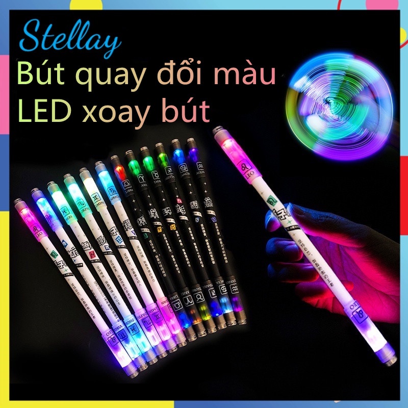 Bút Quay Nghệ Thuật Phát Sáng Mod Có Đèn Led Bút Bi Xoay Có Đèn Giúp Giảm Căng Thẳng Và Chống Trượt Pen Spinning