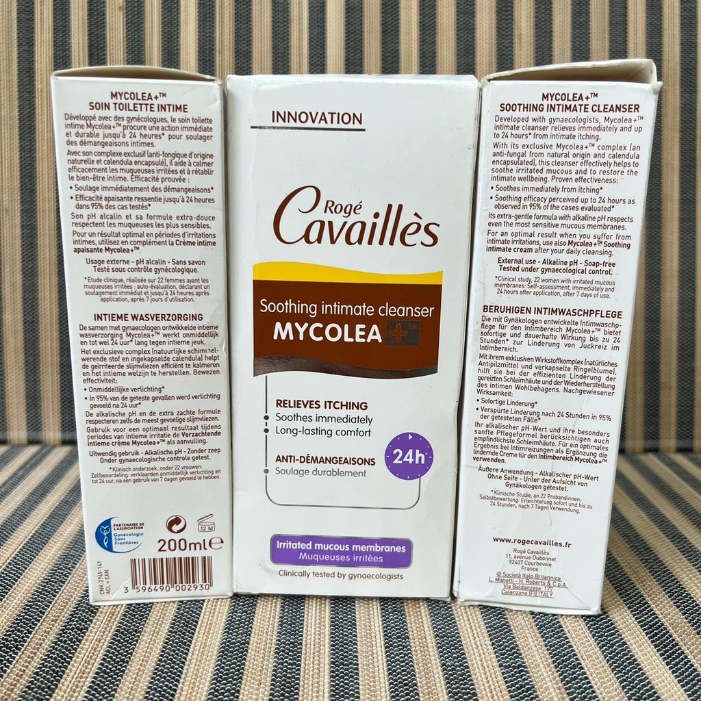 [ dành riêng cho cô bé bị kích ứng, ngứa, nấm] Dung dịch vệ sinh phụ nữ Rogé Cavaillès Mycolea Intimate Cleanser -200ml