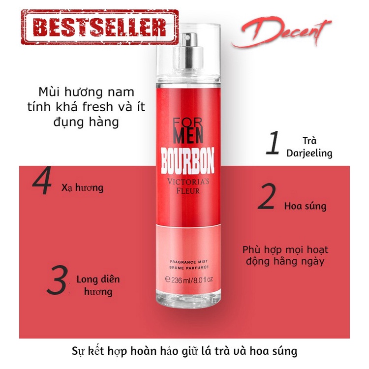 Xịt thơm toàn thân body mist cho nam Victoria's Fleuer