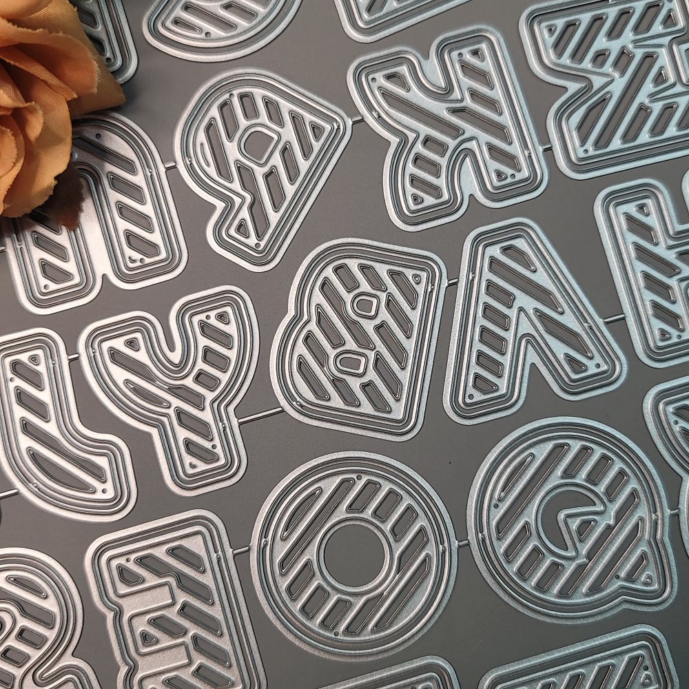 Khuôn Cắt Giấy Kim Loại 2 Lớp Hình Chữ Cái Kích Thước Lớn diy