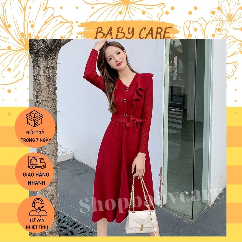 VÁY BẦU THU ĐÔNG CHẤT LEN ĐẸP XỊN SÒ CHO MẸ BẦU- ĐẦM BẦU CÔNG SỞ DỰ TIỆC HÀNG ĐẸP KÈM DÂY BUỘC EO