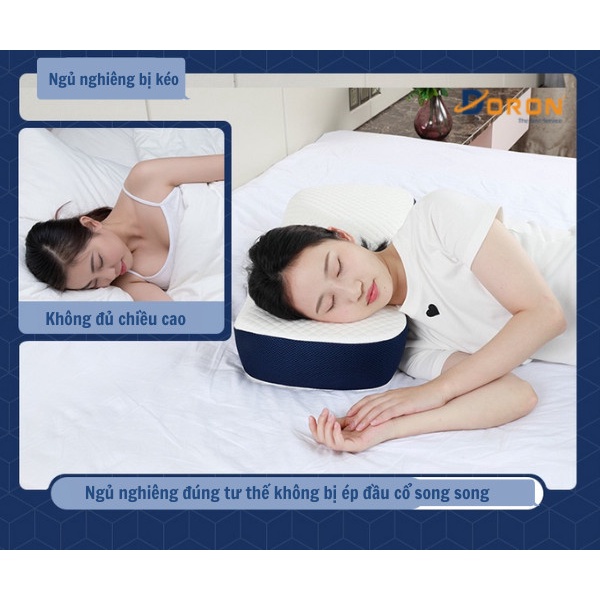 Gối công thái học - Chống đau mỏi vai gáy, ngủ ngáy, dễ vào giấc - Thiết kế riêng cho nằm ngửa và nằm nghiêng