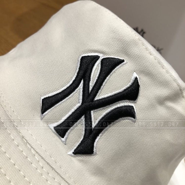 Mũ Nón Bucket NY Hai Mặt, Họa Tiết Monogram In Nổi, Phong Cách Năng Động Trẻ Trung