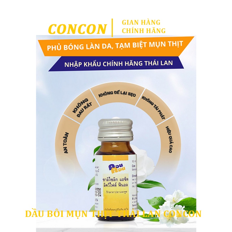 Chấm Mụn Thịt, Mụn Cóc Concon Thái Lan 15ml - Xoá Mụn Thịt, Mụn Cơm, Mụn Cóc Nhanh Chóng An Toàn