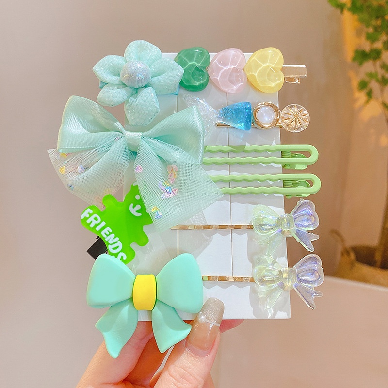 Set 10 kẹp tóc họa tiết hoạt hình đáng yêu gấu Kitty cho bé gái 221