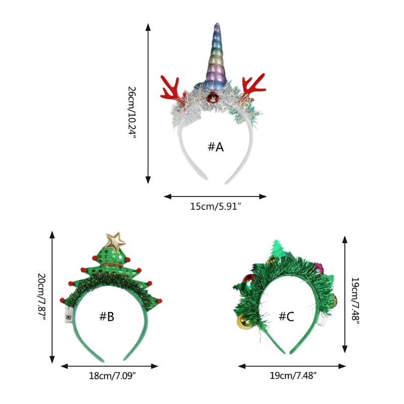 Flgo Băng Đô Cài Tóc Có Đèn LED Phát Sáng Dùng Biểu Diễn Sân Khấu Dịp Giáng Sinh