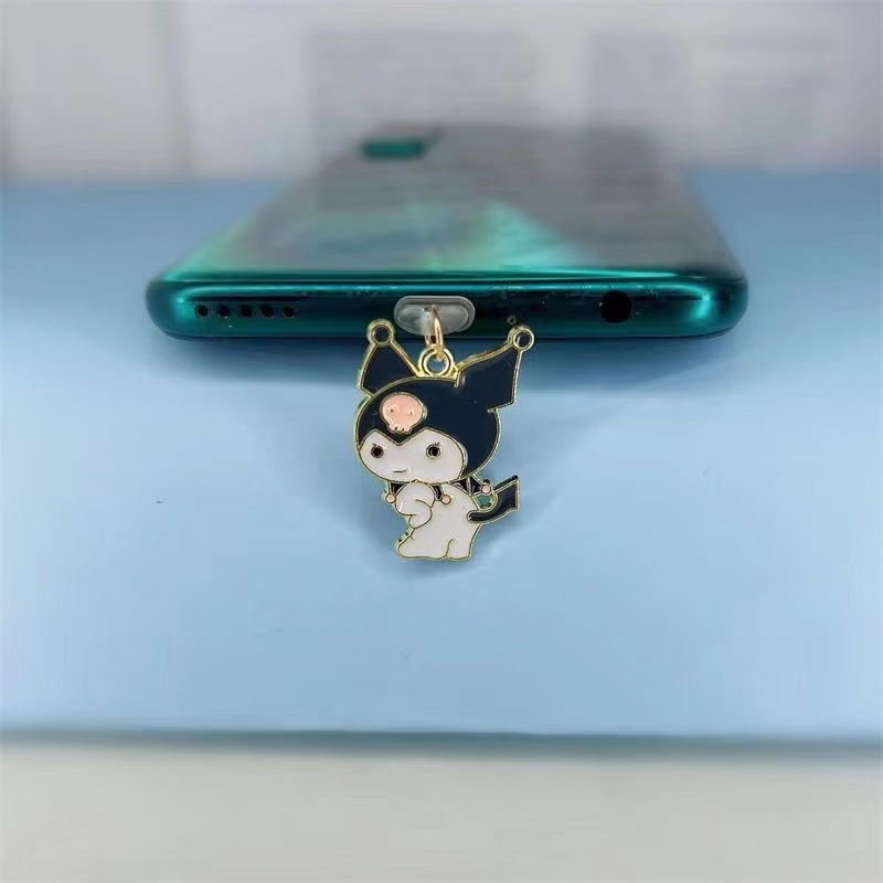 Anime cute dây đeo điện thoạisanrio kuromi Cinnamoroll Melody nút bịt cổng sạc điện thoại dễ thương chống bụi móc khóa iphone samsung oppo type c Phụ Kiện Trang Trí