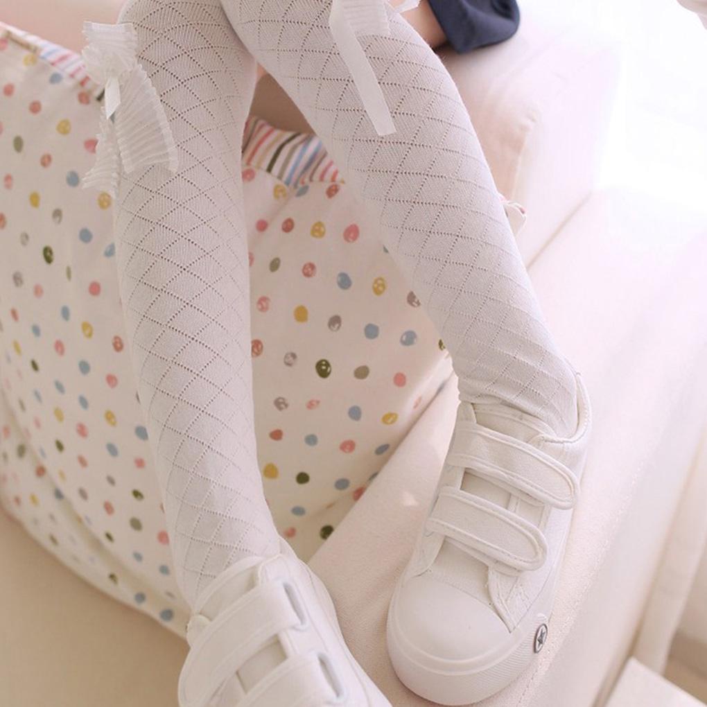 Set 3 Đôi Vớ Dài Đến Đầu Gối Đính Nơ Màu Sắc Ngẫu Nhiên Thời Trang 2019 Cho Bé Gái