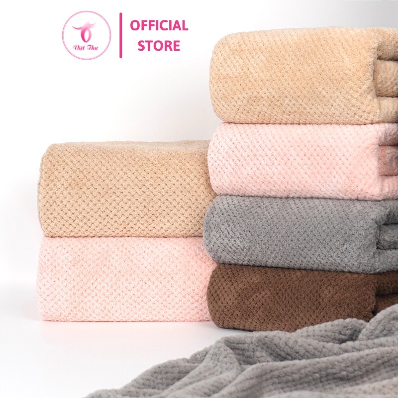 Khăn tắm Microfiber Công nghệ Nhật Siêu Mềm Siêu Thấm 70x140cm Hàng Chính Hãng Việt Thư