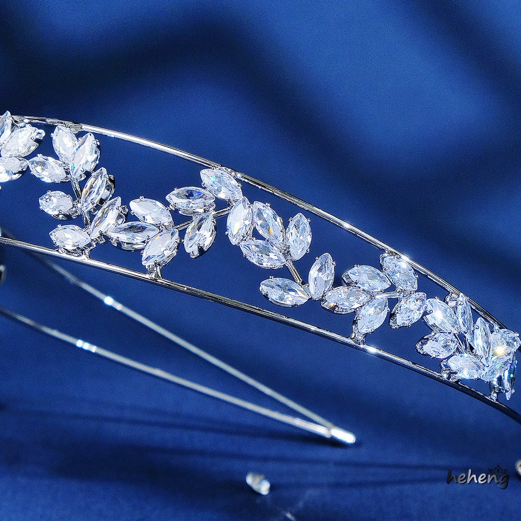 Băng Đô Cài Tóc Bằng Hợp Kim Bạc Không Gây Dị Ứng Đính Đá Zircon Thanh Lịch Cho Tiệc Sinh Nhật / Sân Khấu