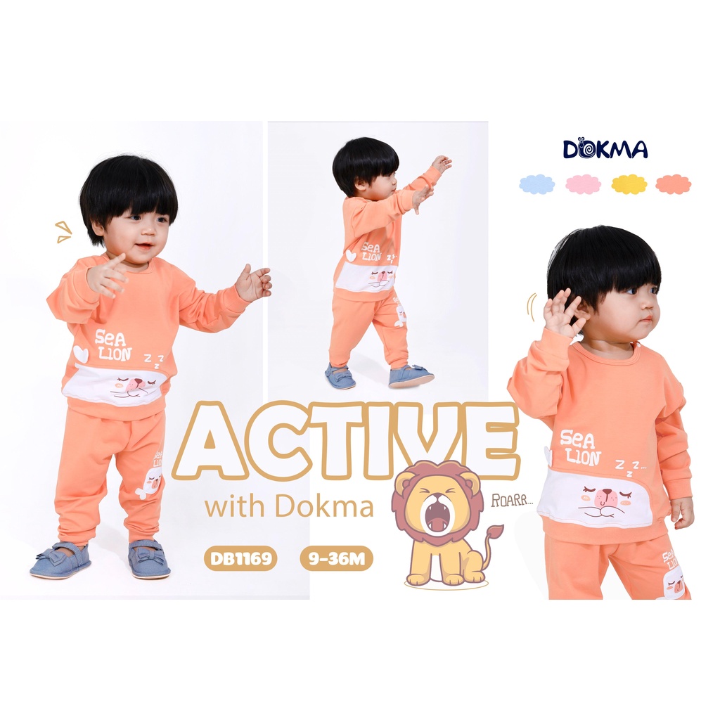 Bộ dài tay cài vai bé trai bé gái Dokma - chất cotton cao cấp siêu mềm mịn, co giãn, thấm hút tốt