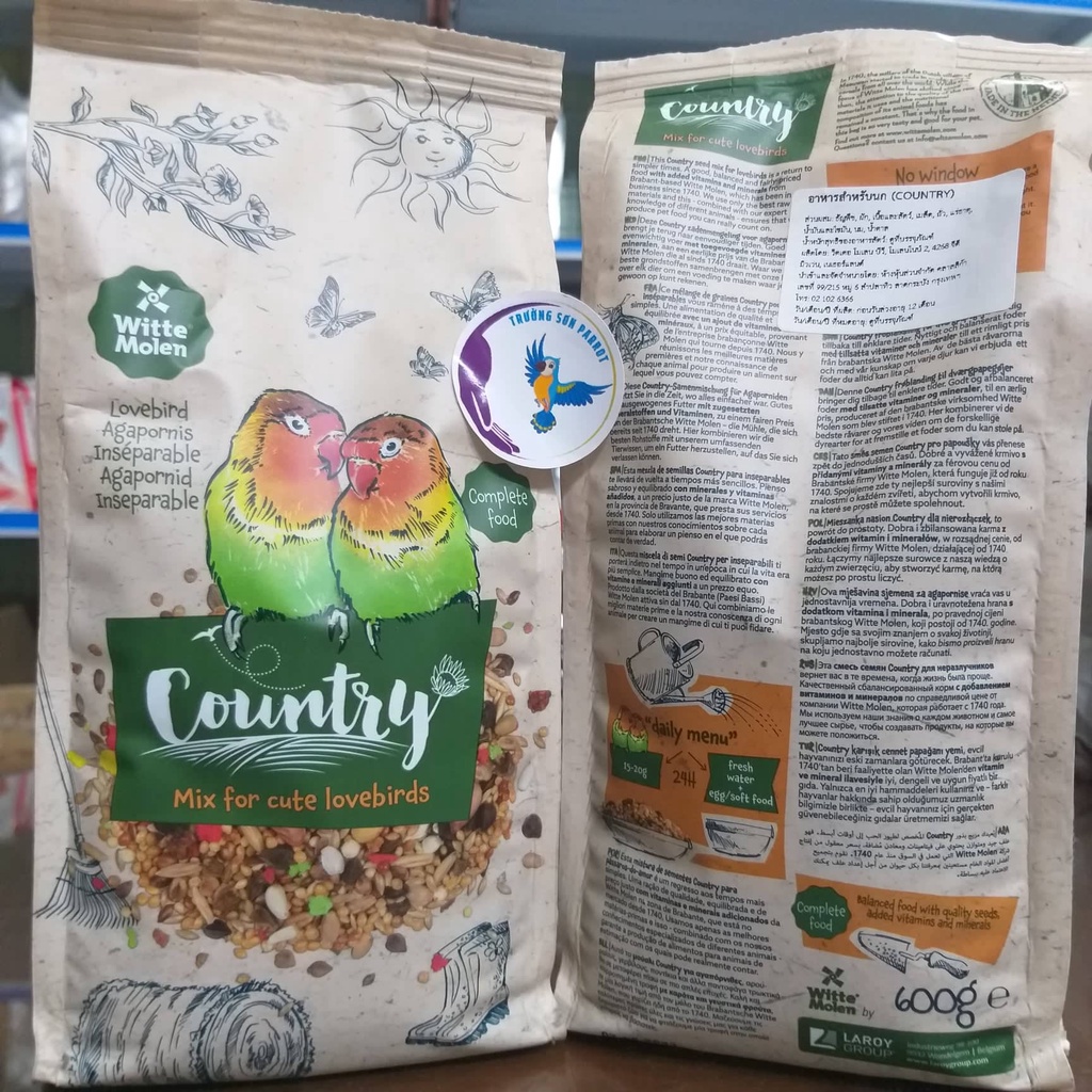 Thức ăn hoàn chỉnh chuyên cho vẹt lovebird của Witte Molen Hà Lan