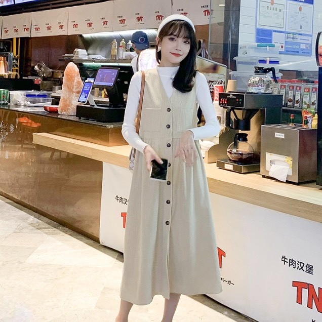 Yếm bầu công sở thiết kế thu đông Aidenshop đầm bầu đẹp