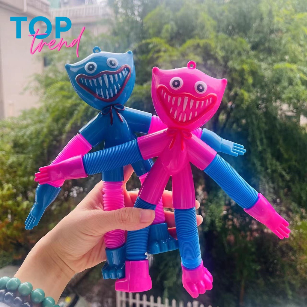 Đồ chơi lò xo kéo giãn vui nhộn, đồ chơi giảm stress giải trí cho bé hình Stich, Huggy Wuggy, BearBrick, Siêu anh hùng