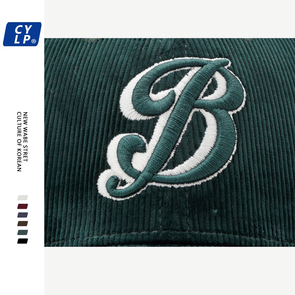 Mũ Lưỡi Trai Nhung Cứng Thêu Chữ Phong Cách Đường Phố Hàn Quốc