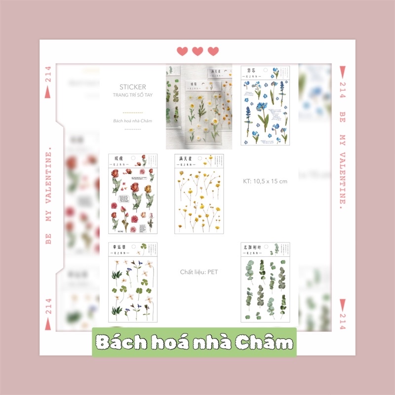 Miếng Dán Trang Trí Hình Hoa Độc Đáo Xinh Xắn