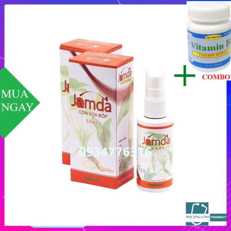 Combo Vitamin B1 chai 100 viên+ Cồn xoa bóp Jamda - 50ml