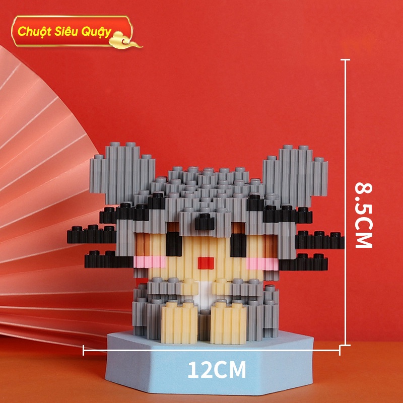 Mô hình lắp ráp Lego 3D nhân vật hoạt hình 12 con giáp, Doremon,Ironman, Superman,Luffy dễ thương size 15cm lego BALODY