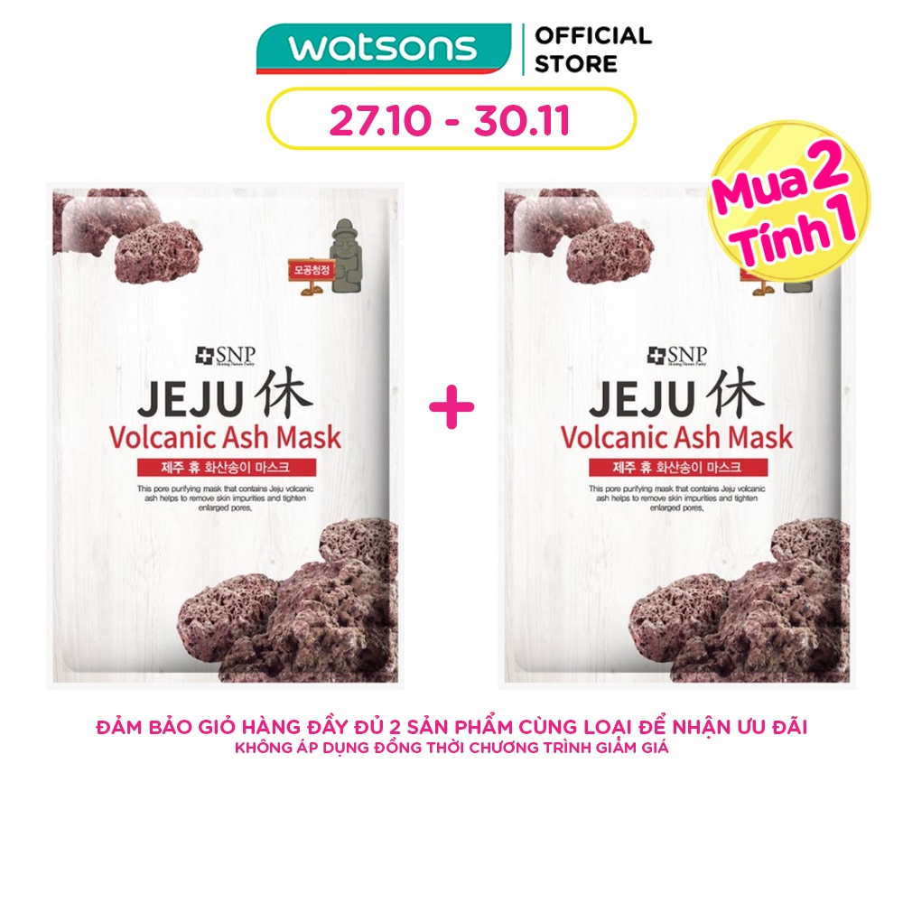 Mặt Nạ Jeju Se Khít Lỗ Chân Lông SNP Jeju Volcanic Ash Mask 22ml