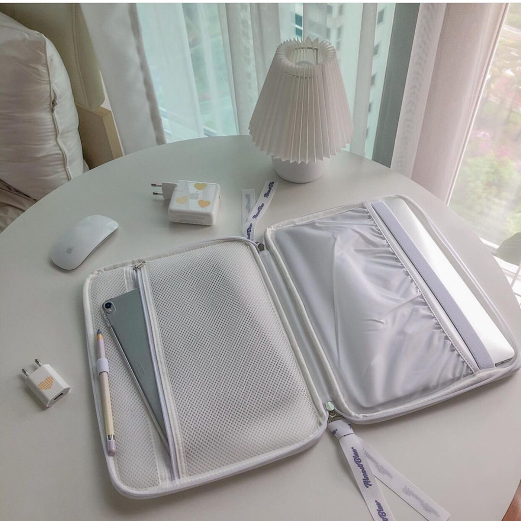 Túi đựng laptop 11/13/15 inch máy tính bảng Phong cách thời trang phù hợp phong cách Hàn Quốc trắng và tím | BigBuy360 - bigbuy360.vn