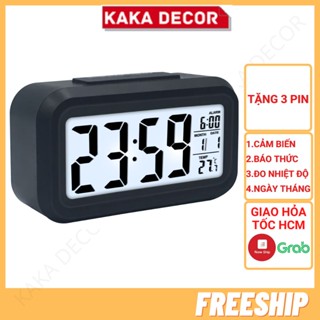 Đồng hồ led để bàn báo thức điện tử LCD đa chức năng cảm biến đèn nền ban đêm, nhiệt độ thời gian, lịch ngày tháng