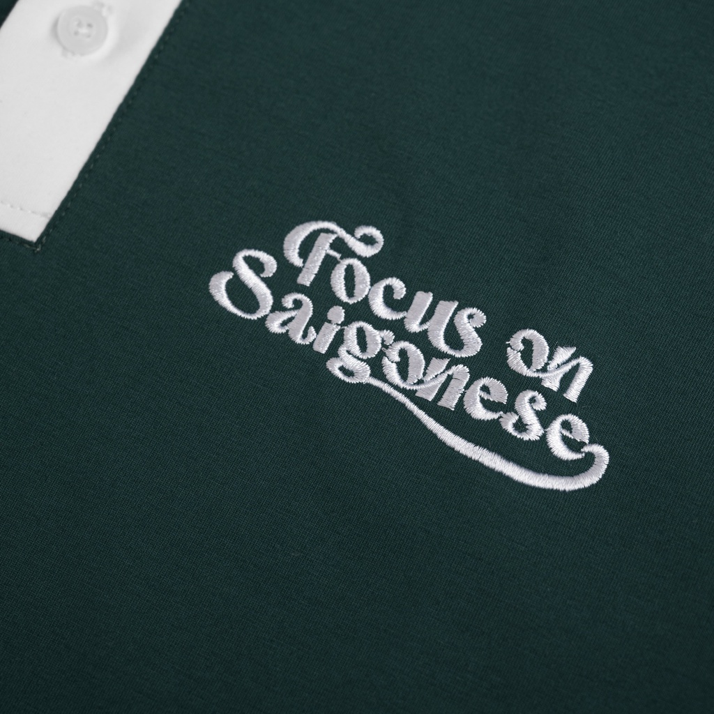Áo Polo Unisex SAIGONESE Chữ Thêu Logo Nam Nữ Form Rộng