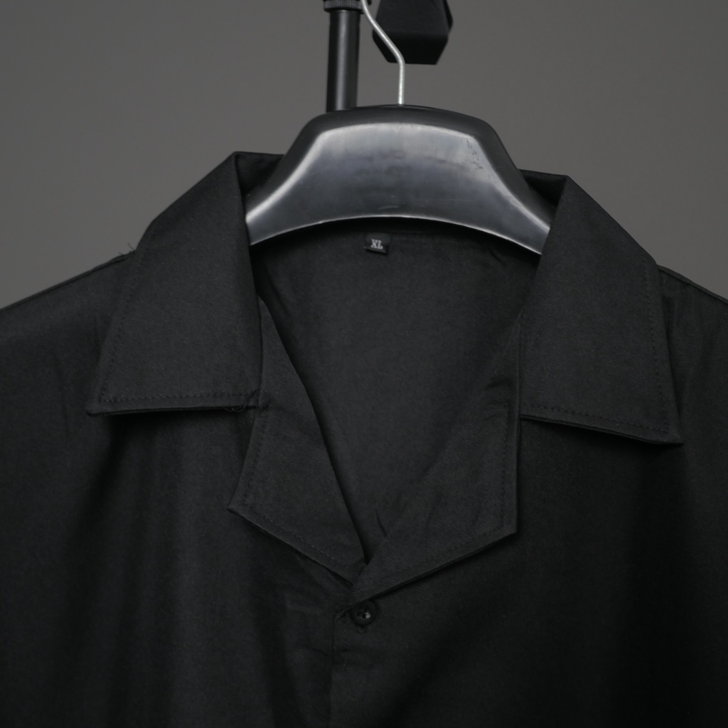 Áo Sơ Mi Dài Tay Nam Nữ Cổ Vest TRƠN - Kiểu sơ mi tay dài form rộng Cổ Vest BIGSIZE STUDIO