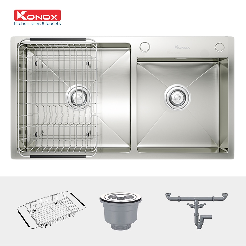 Chậu rửa bát inox KONOX Overmount Series KN8248DO, 820*480*228mm