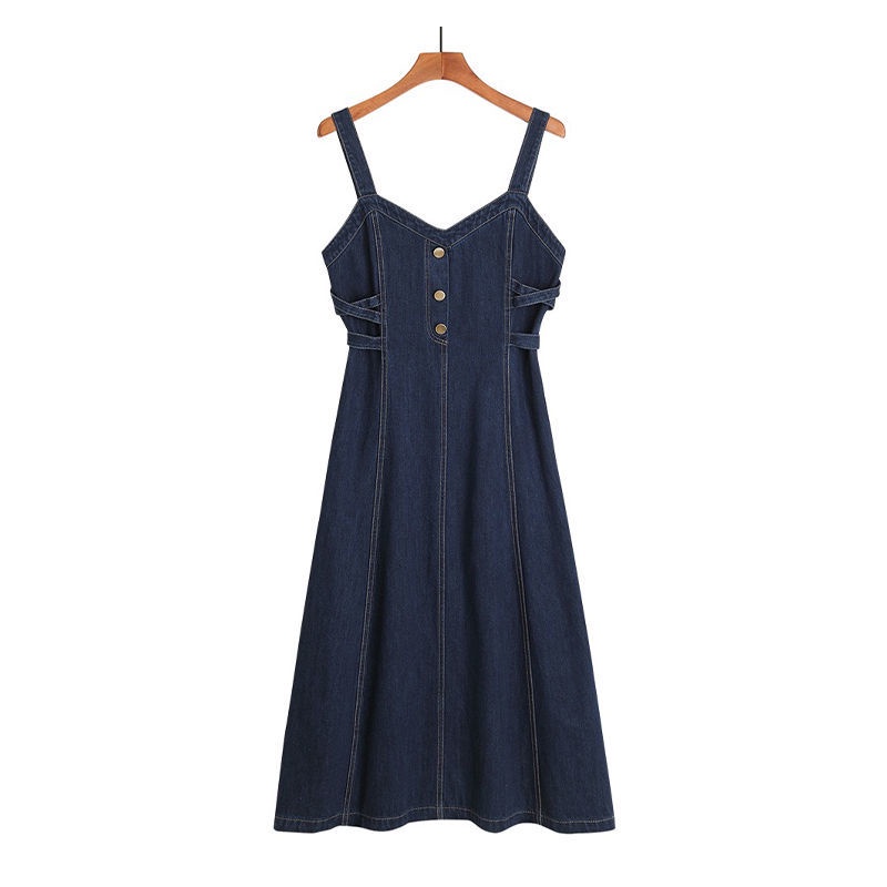 Set Đầm Yếm Denim Dáng Dài Thời Trang Mùa Xuân Dành Cho Nữ