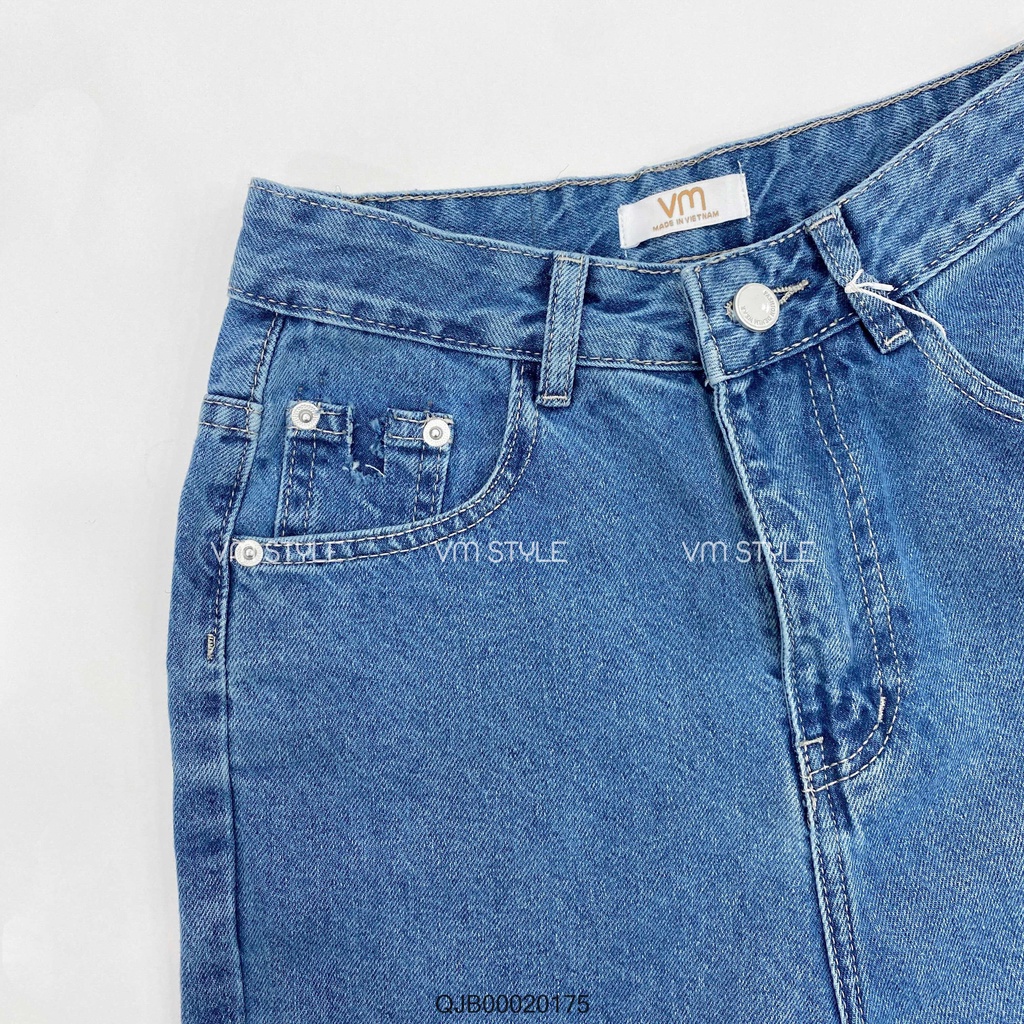 Quần jean baggy nữ VMSTYLE cắt đùi lai thường  36 QJB00020