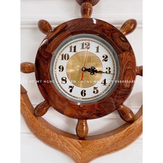 ĐỒNG HỒ GỖ TREO TƯỜNG MỎ NEO (d60cmxn40cm)