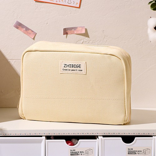 Túi Đựng Bút Bằng Vải Canvas Sức Chứa Lớn Đơn Giản Sắp Xếp Gọn Gàng Cho Nữ Sinh