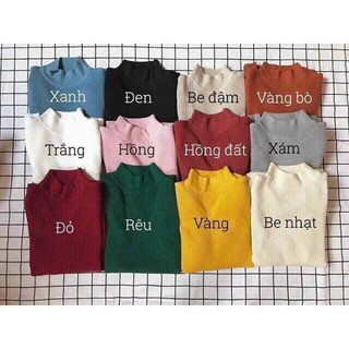 Áo len nữ cổ cao 3cm