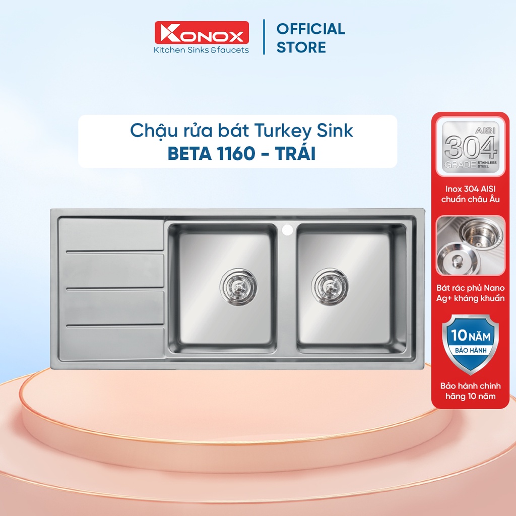 Chậu rửa bát inox KONOX Turkey sink Beta 1160