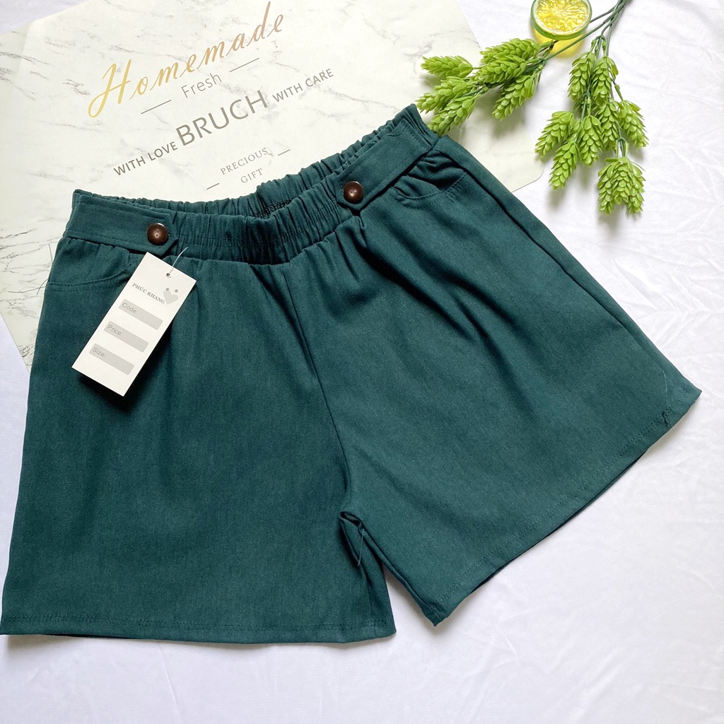 Quần đùi nữ freesize từ 45-50kg chất kaki mềm lưng Thun - QUAN2NUT