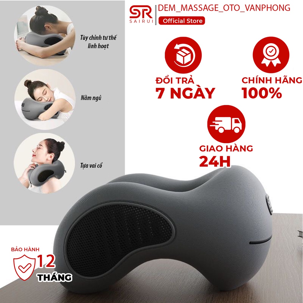 Gối chữ U cao su non, Thay đổi nhiều tư thế linh hoạt, mềm mại, chống mỏi vai gáy, dành cho văn phòng, du lịch, đi học