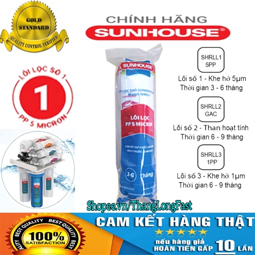 COMBO 4 LÕI LỌC SUNHOUSE SỐ 1-2-3-4