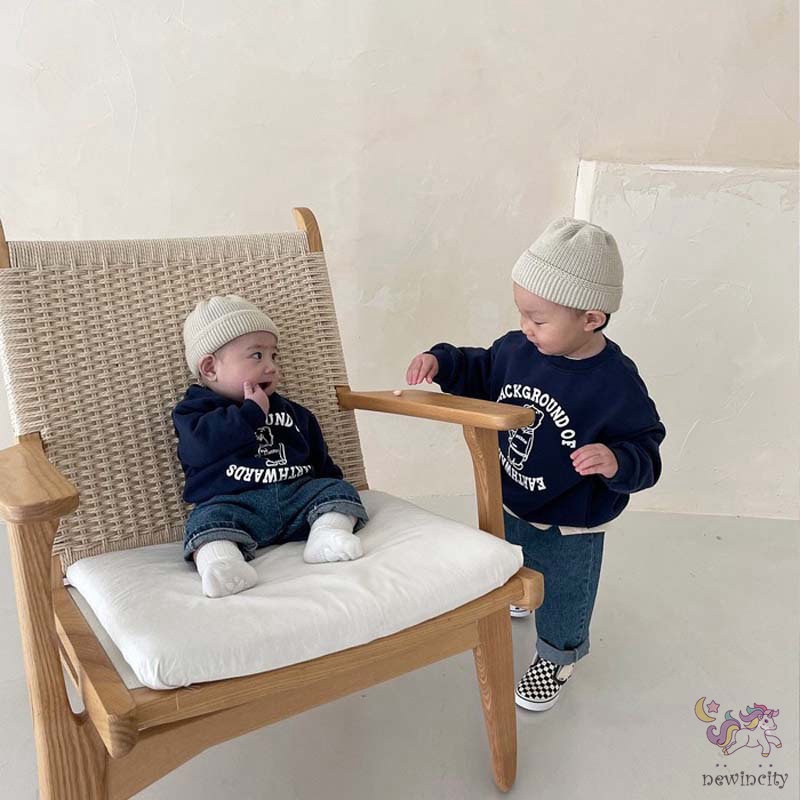 Áo Sweater Tay Dài Cổ Tròn In Họa Tiết Hoạt Hình Phong Cách Hàn Quốc Thời Trang Cho Bé Trai