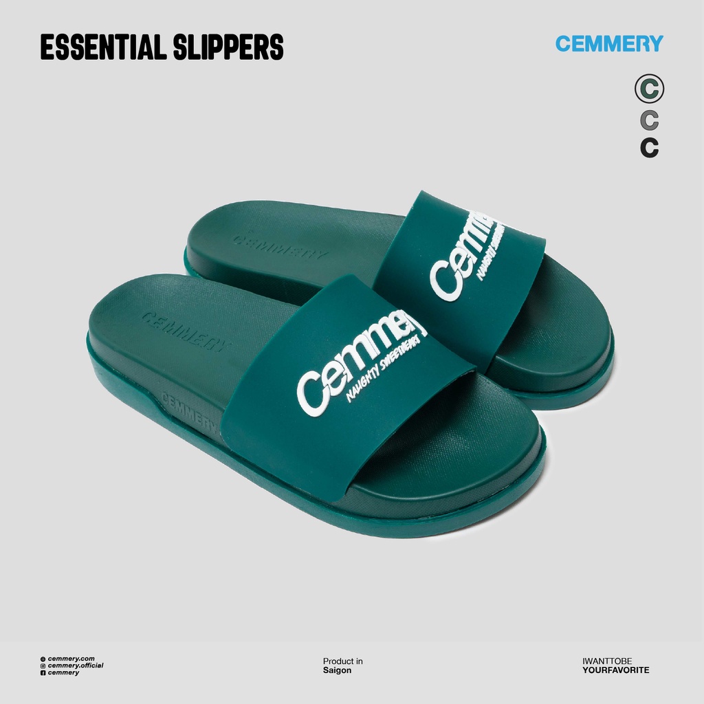 Dép Quai Ngang LocalBrand Cemmery ESSENTIAL SLIPPERS, Dép Unisex nam nữ 3 Color