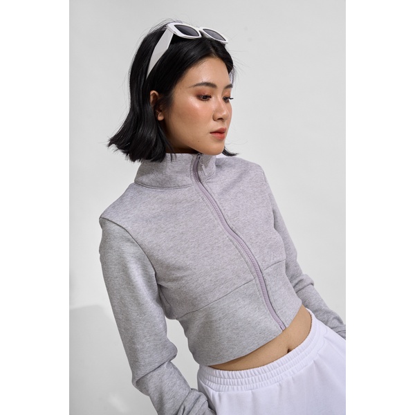Áo khoác MAYBI croptop ôm thun tay dài