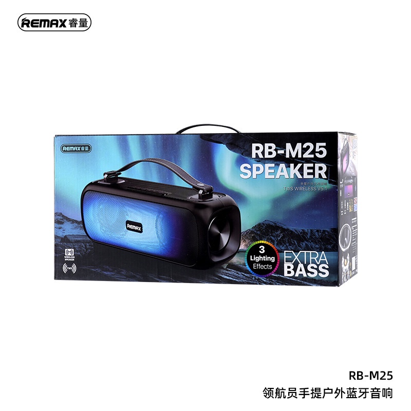 Loa Không Dây REMAX RB-M25, Chơi Nhạc 6h Liên Tục, Bluetooth 5.1, Chống Nước IPX5