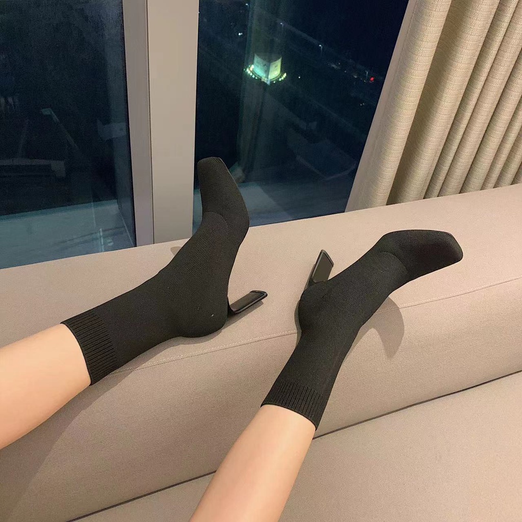 Bốt len gót mảnh SSMM về sẵn hàng2 màu đen- nâu tây.