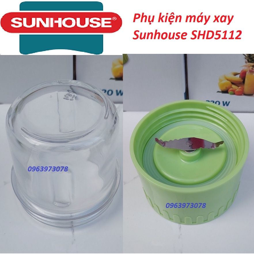 Phụ kiện cối xay khô thủy tinh máy xay sinh tố Sunhouse 5112 5111 5115