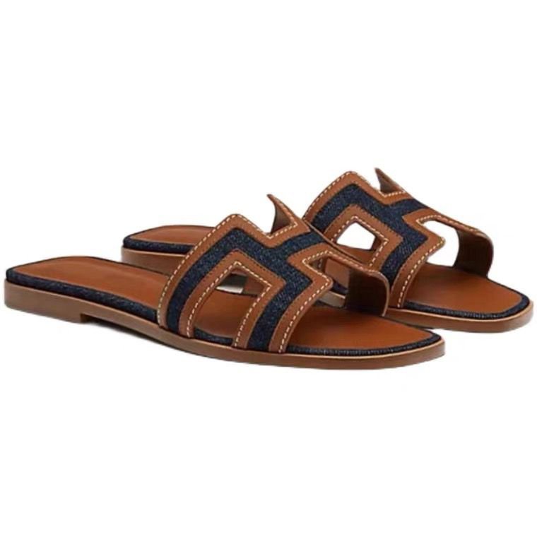 Dép Sandal Da Thật HERMES 1: 1 Cho Nữ