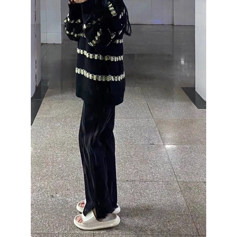 Quần jeans Dài Ống Rộng Phong Cách retro Thời Trang Cho Nữ