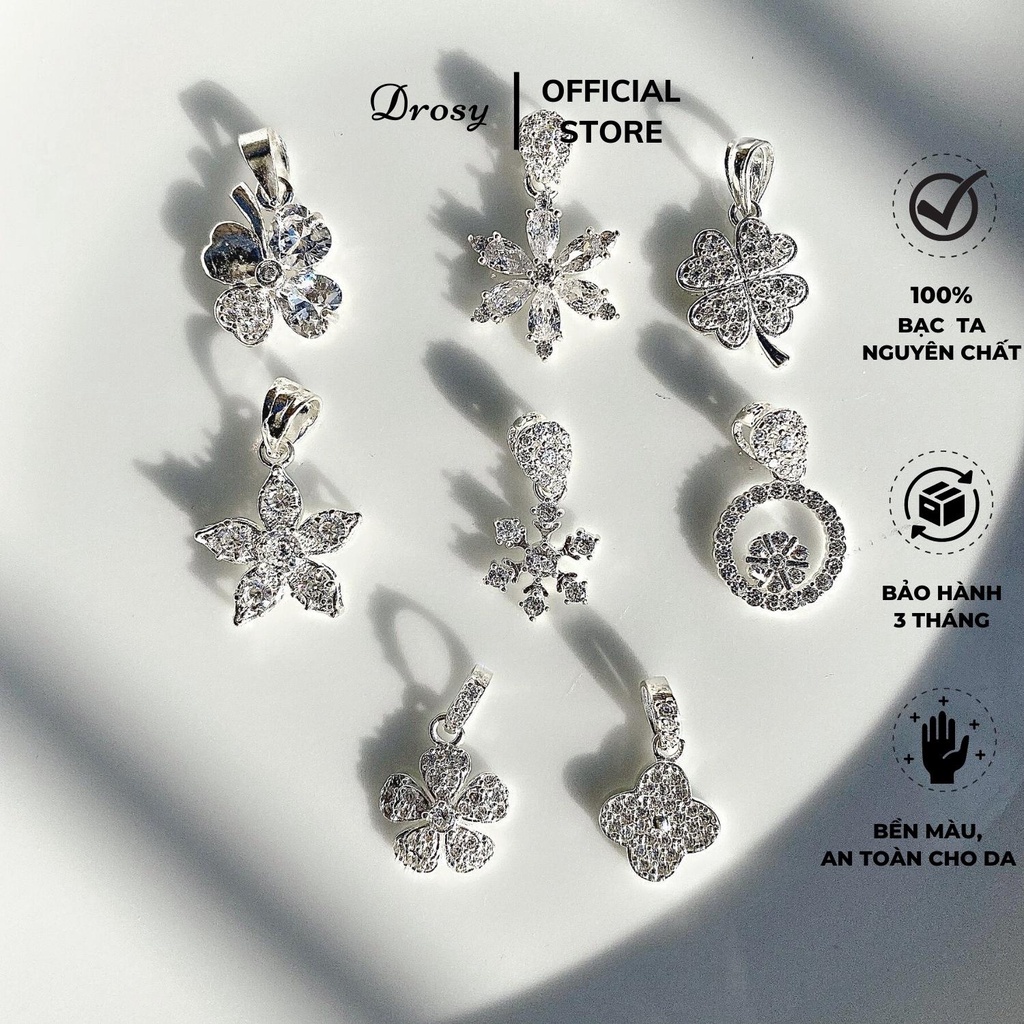 Mặt dây chuyền nữ bạc nhiều kiểu bạc thật đính đá đẹp sang trọng.