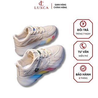 Giày thể thao nữ độn đế da mịn màu kem LUXCA sneaker 5cm chất liệu EVA đi êm chân siêu bền tăng chiều cao _LUX035