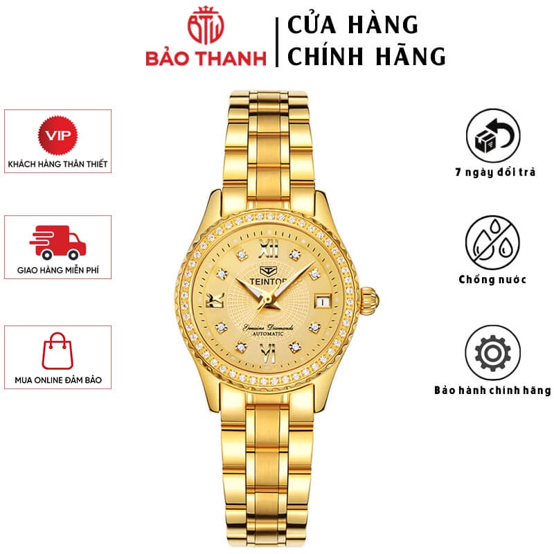Đồng Hồ Nữ TEINTOP T8629-3 Chính Hãng BH 12T Chịu Nước 30m Kính Chống Xước Dây Thép Không Gỉ (Máy Cơ Tự Động)